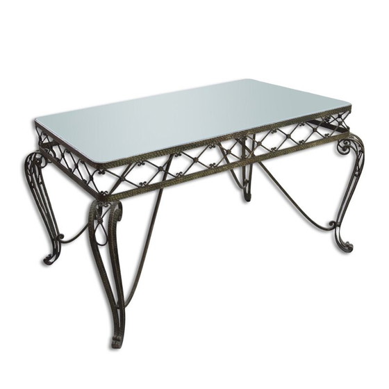 Image 1 of Vintage glass and brass console table, Italy 1940