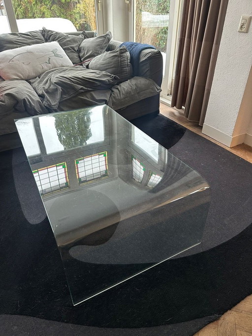 Glass design table by Fiam Waterfall 1970