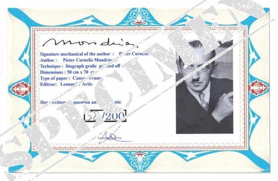 Image 1 of Piet Mondrian - Lithographie - Komposition Nr. III - mit Zertifikat