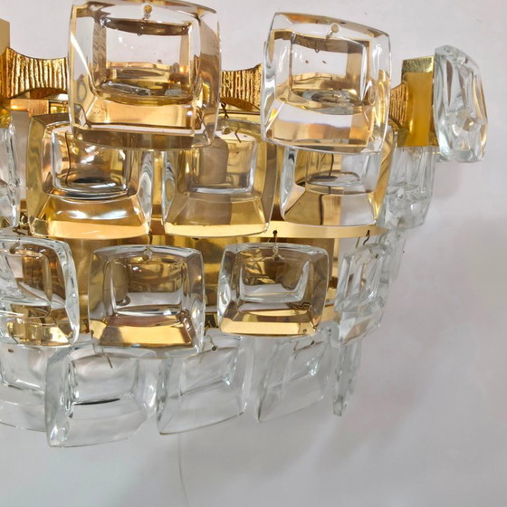 Set of 2 Palwa wall lamps, brass & crystal glass, brutalist, mid-century 60s – Wall lights (photo 4 of 6)