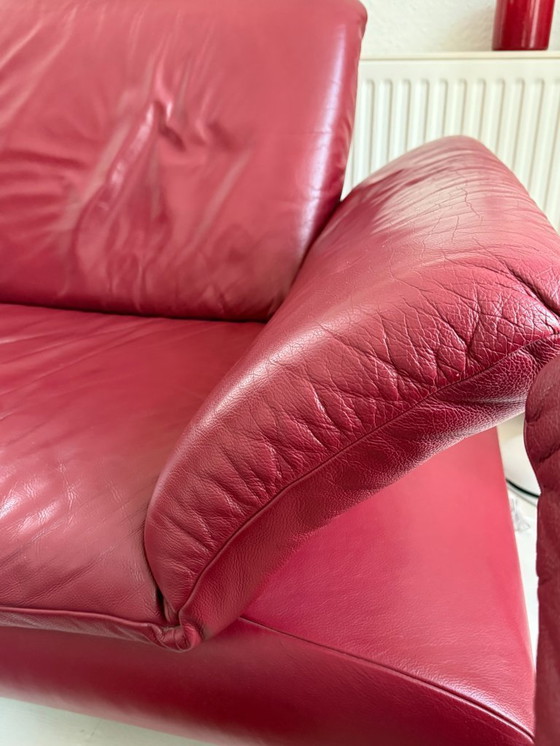 Image 1 of Leder Sofa Zweisitzer und Zweieinhalb-Sitzer Koinor rot