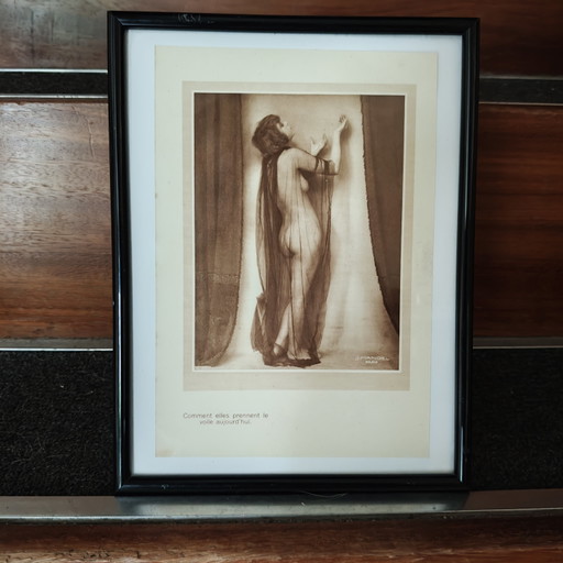Originalseite der Zeitschrift J. Mandel Paris – Jeunes Filles Modernes – gerahmt im Art Deco-Stil