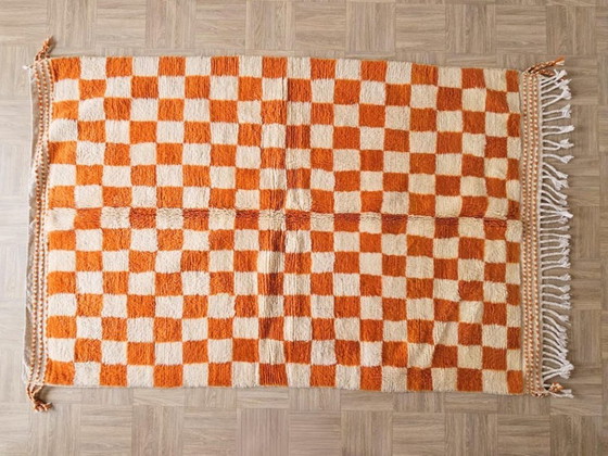 Image 1 of Handmade orange rug, 250cm x 150cm