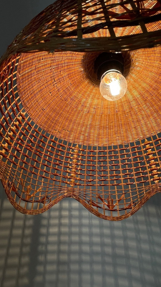 Image 1 of Hanglamp Bloem Osier Vintage Frankrijk