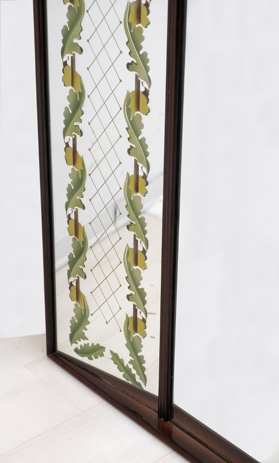 Image 1 of Luigi Brusotti Mid-Century Modern Italian Decorated Mirror, 1940s
