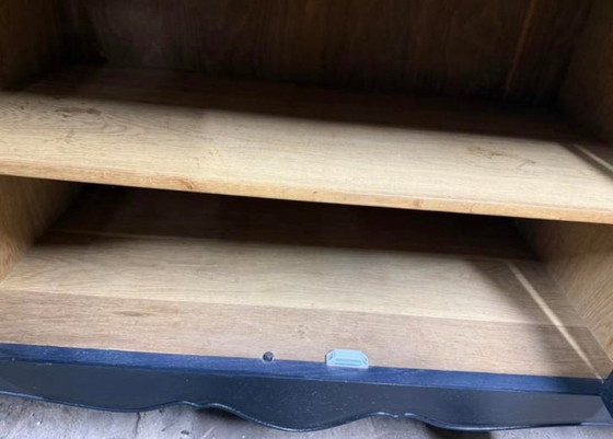 Image 1 of Black painted solid oak sideboard – 4 doors