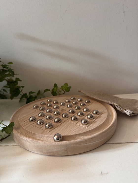 Image 1 of Wooden Solitaire Game