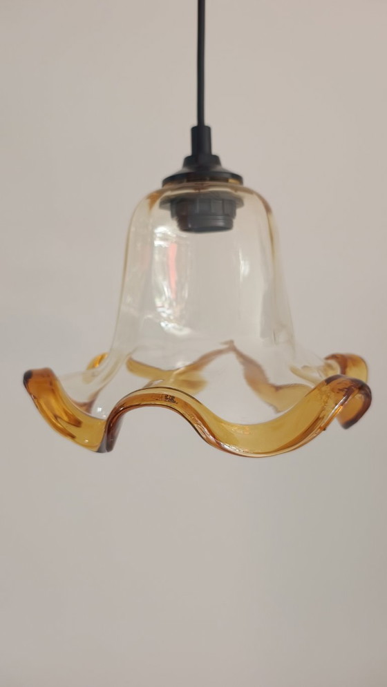 Image 1 of Due lampade a sospensione in vetro di Murano di design italiano vintage, anni '70