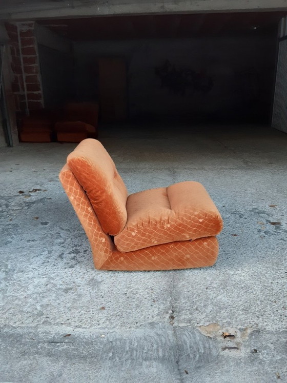 Image 1 of 1/7 Chauffeuse Orange Ligne Roset Pr M. Ducaroy Mod. Albany, Design Ép. Vintage