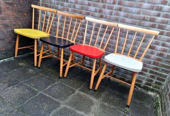 Image 1 of Vintage Dining Chairs 60s Bars Chairs 4 Colors Top