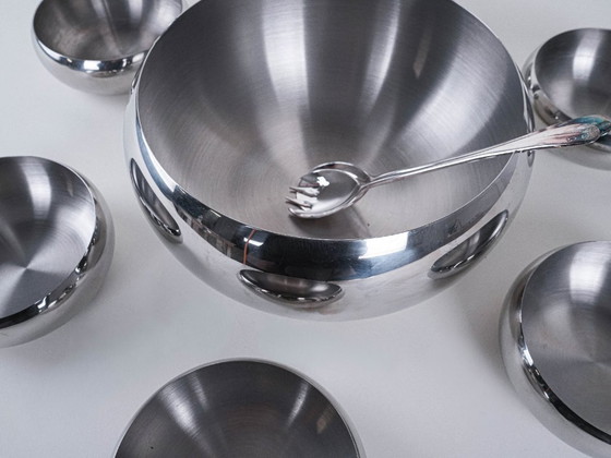 Image 1 of Set di ciotole in acciaio inox, design italiano, anni '80, prodotto in Italia.