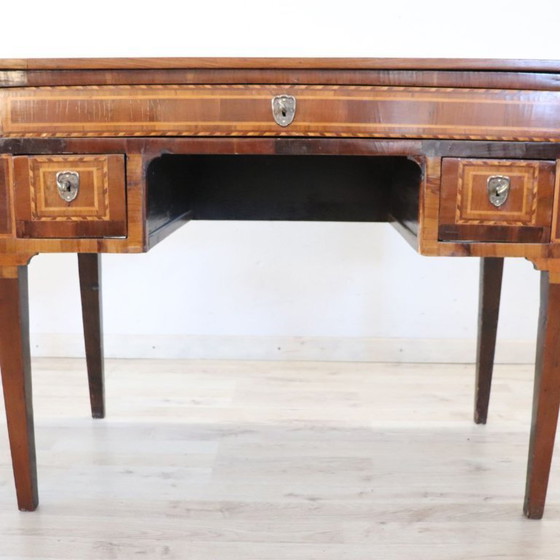 Image 1 of Antique Desk in Walnut inlaid, Italy Late 19th Century