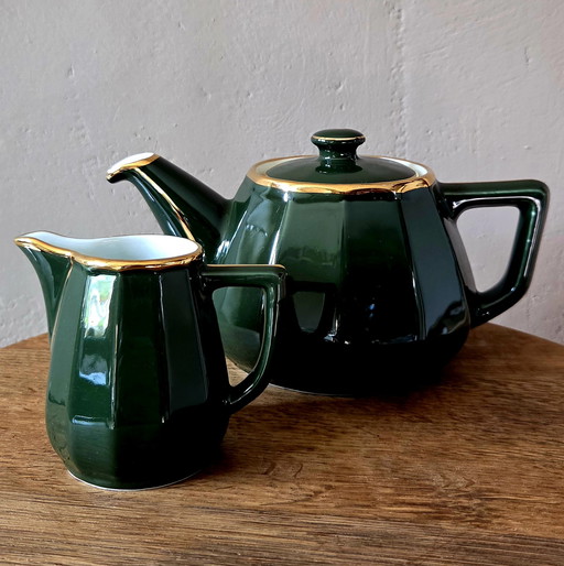 Tetera y jarra de leche Apilco