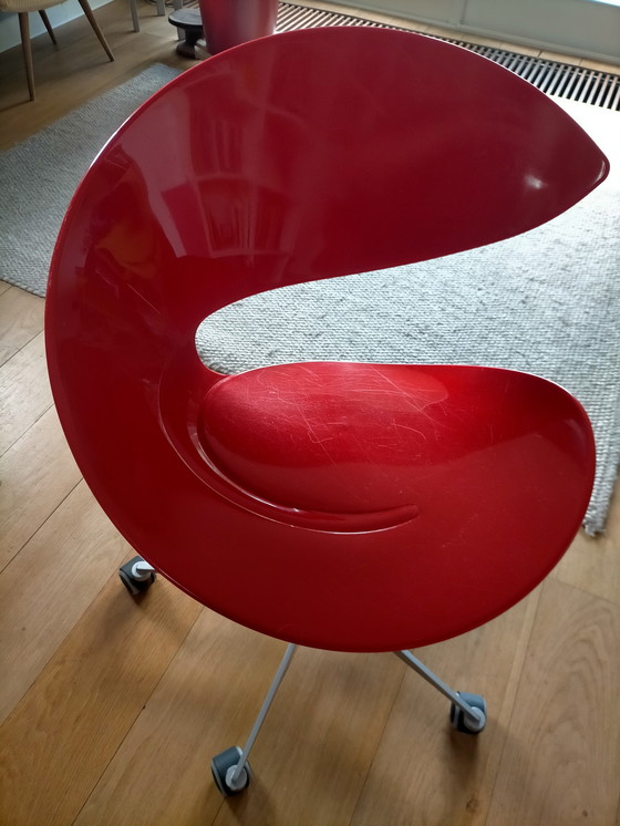 Image 1 of Set of 4 red MIDJ 'Twist' chairs