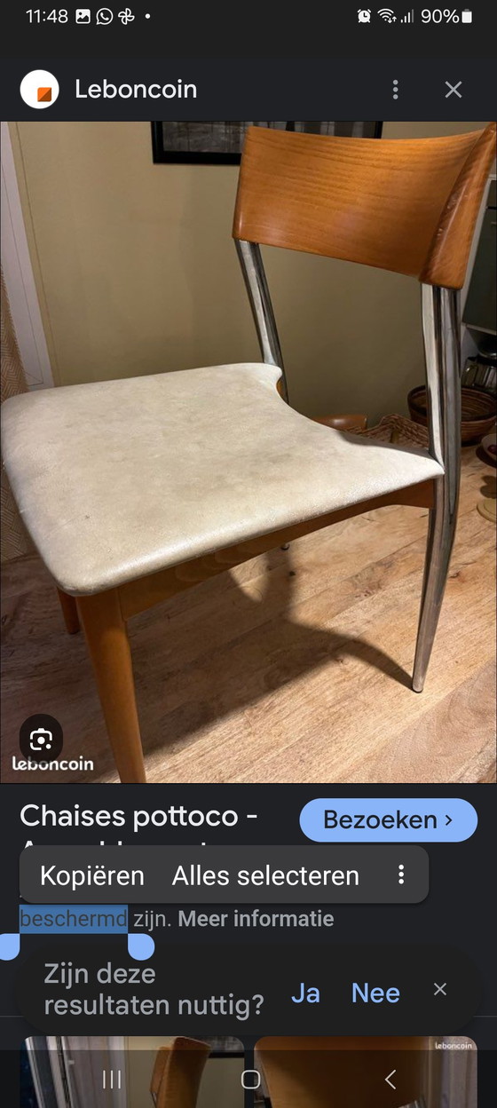 Image 1 of 6×Roche bobois eetkamerstoelen