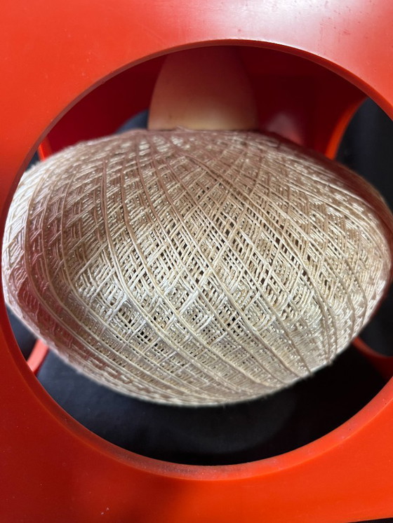 Image 1 of Vintage Hanging Lamp Cube Space Age Design Richard Essig Red 70s Pop Art Cube