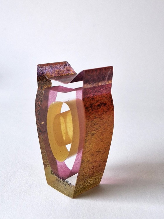 Image 1 of Kosta Boda - Miniescultura de búho "Night Eyes" de Bertil Vallien - Firmado