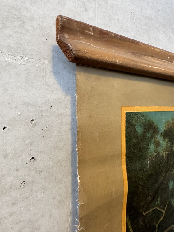 Image 1 of Vintage linen school map - Hippopotamus