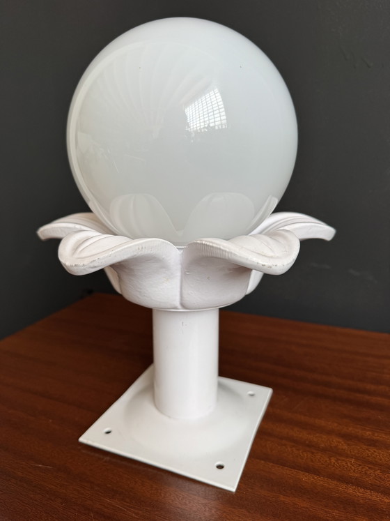 Image 1 of Lámpara de techo con forma de palmera opalina de los años 80.