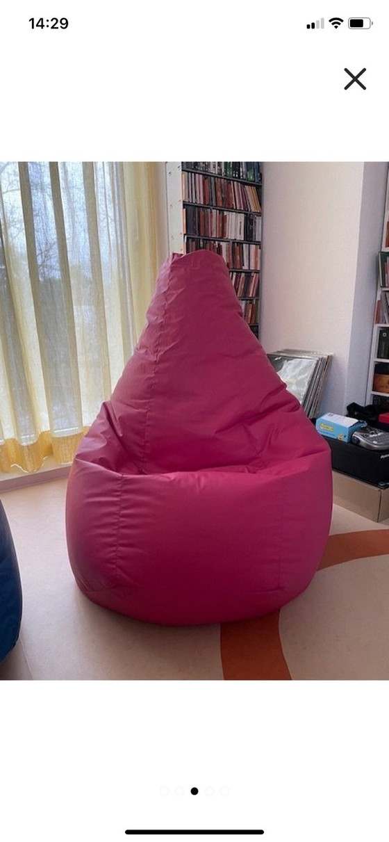 Image 1 of 2x zanotta zitzak Sacco 280  blauw en roze 