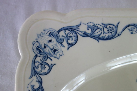 Image 1 of Grande piatto rinascimentale Terre de Fer Clairefontaine del XIX secolo