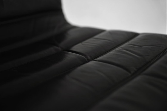 Image 1 of Vintage Mid-Century Minimalist Chrome & Black Leather Club Chairs from POL International, 1960s, Set of 2