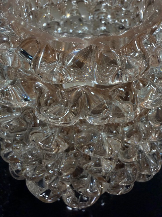 Image 1 of Set di lampade vintage in vetro di Murano Rostrato firmate, con diffusore decorativo abbinato – Vetro avventurina beige e oro