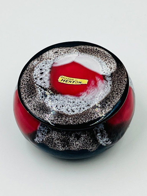 Image 1 of Vallauris Candy Dish, Foam Enamel, Marius Giuge, Vintage 70s