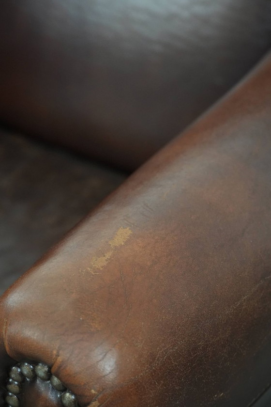 Image 1 of Elegant, characterful vintage armchair made of sheepskin