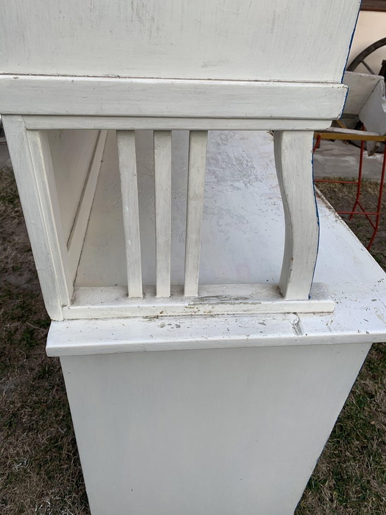 Credenza da cucina vintage in vetro e legno dipinto, anni '30 – Armadi contenitori (photo 8 of 10)