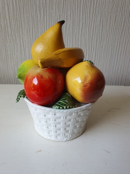Vintage ceramic fruit basket. '50s-'60s.