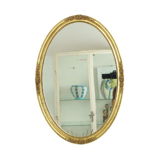 Hollywood Regency Mirror Oval Deknudt