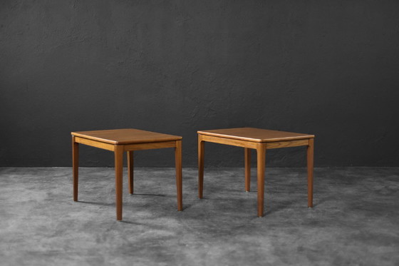 Image 1 of Vintage Mid-Century Scandinavian Modern Brown Teak Side Tables by Albert Larsson for Alberts Tibro, 1960s, Set of 2