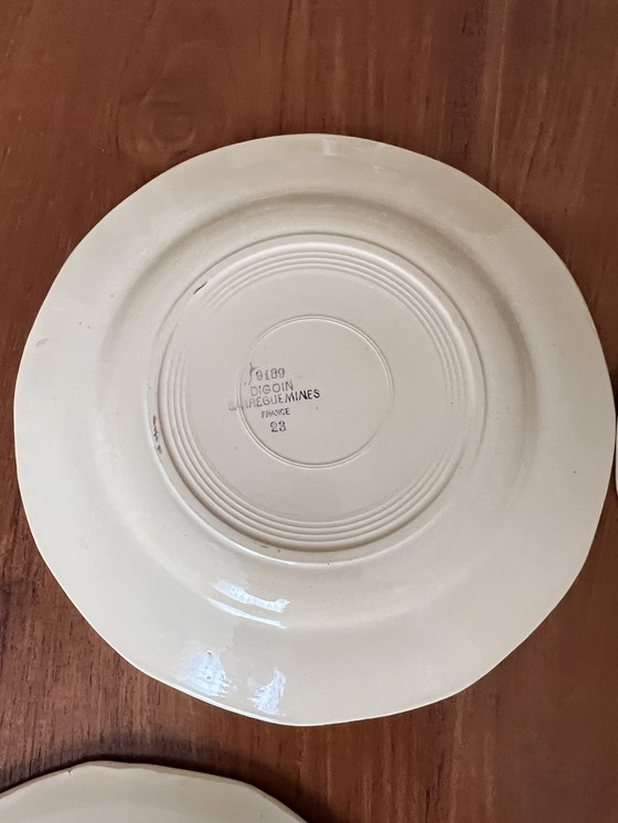 Image 1 of Set von 4 halbhohen Tellern aus Sarreguemines-Steingut - Digoin - Made in France