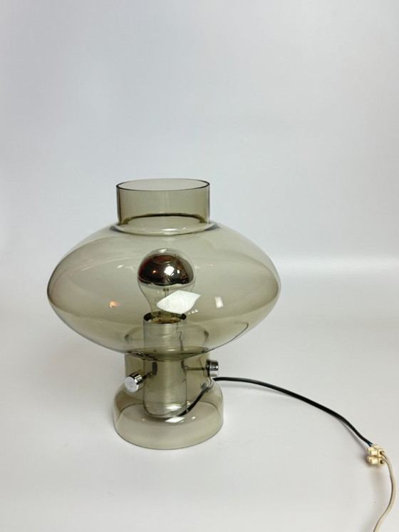 Image 1 of Vintage Design Smoked Glass Table Lamp by F. Nettelhof, Germany, 1960s