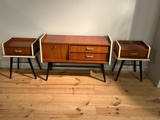 Schöner Vintage Rockabilly TV Schrank & 2 Schränke