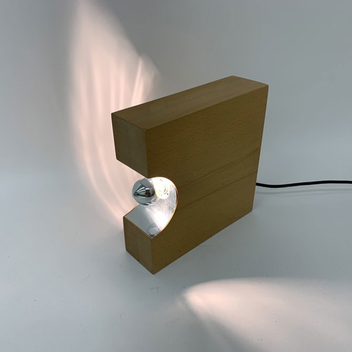 Lampe à poser en bois massif Design du milieu du siècle - années 1970