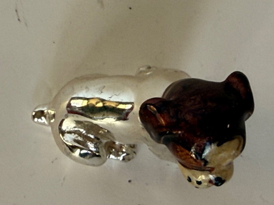 Image 1 of Chiot en argent massif et émail Saturno