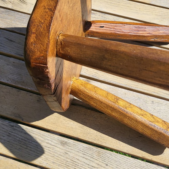 Image 1 of Milking Stool, Brutalist Shepherd in Solid Wood