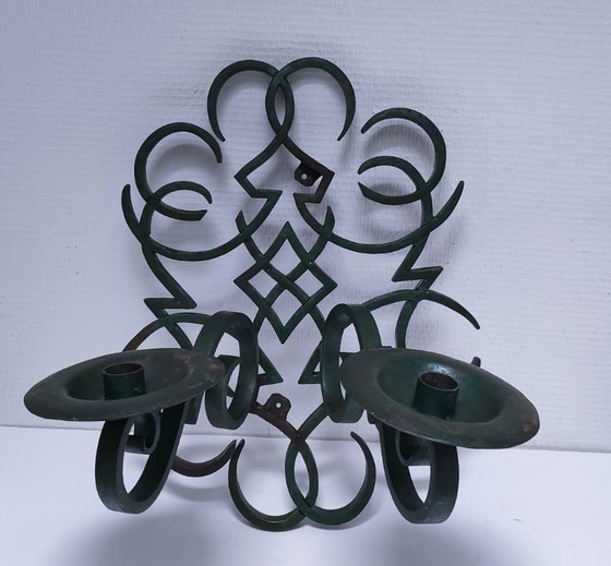 Image 1 of Aplique de pared Gilbert Poillerat con dos luces