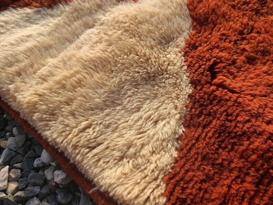 Alfombra marroquí Mrirt terracota y crudo 300x200 cm – patrón abstracto – Lana, Algodón (photo 6 of 8)