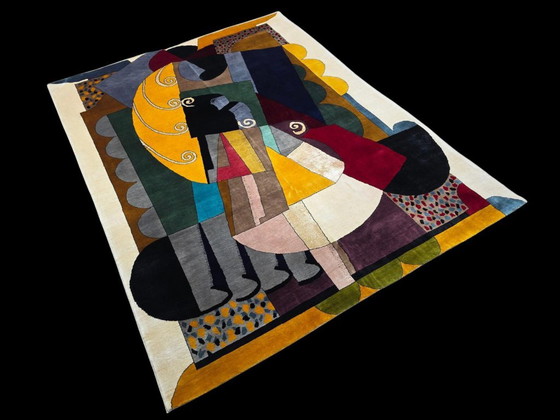 Alfombra cubista de Auguste Herbin – Mezcla de lana y seda anudada a mano (260 x 200 cm) – Cotton (photo 3 of 9)