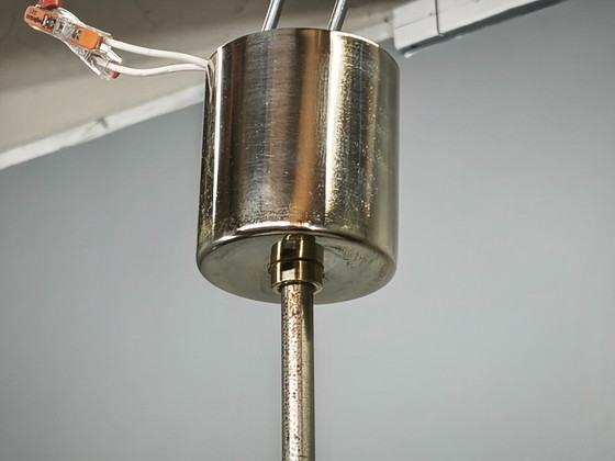 1970s Kamenicky Senov Czech Crystal Glass and Chrome Pendant Light, Chandeliers, Metal, Transparent (photo 8 of 10)