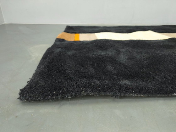 Image 1 of Alfombra danesa de lana tejida a mano por C. Olesen, Diseño Gráfico, década de 1990.