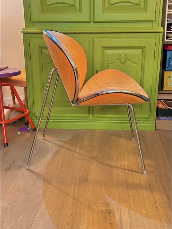 Chaise design italienne vintage en velours et chrome – Fauteuils, Velvet (photo 9 of 10)