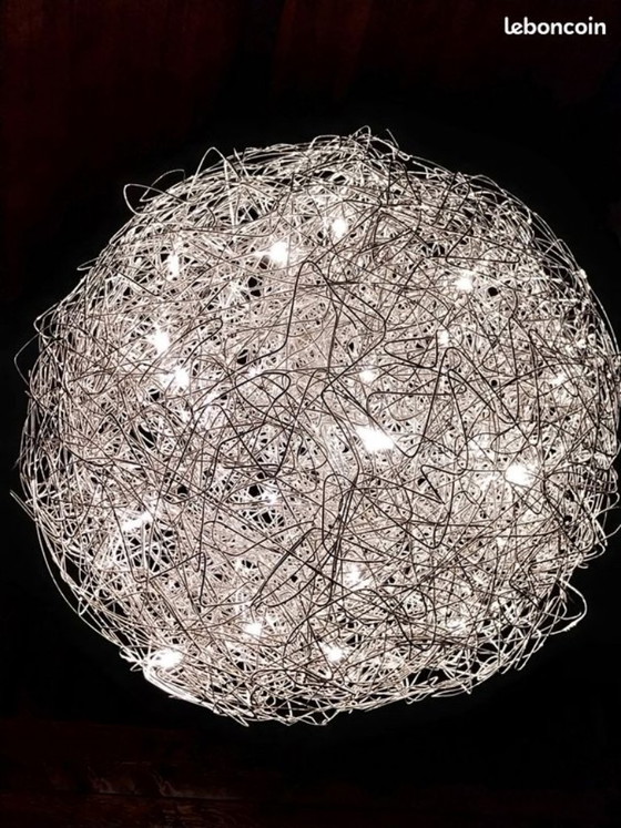 Catellani & Smith Fil de Fer – hand-woven aluminum pendant lamp ~Ø90 cm – Aluminium (photo 5 of 5)