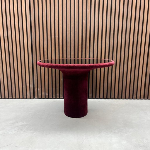 COR Table d'appoint Echo velours rouge