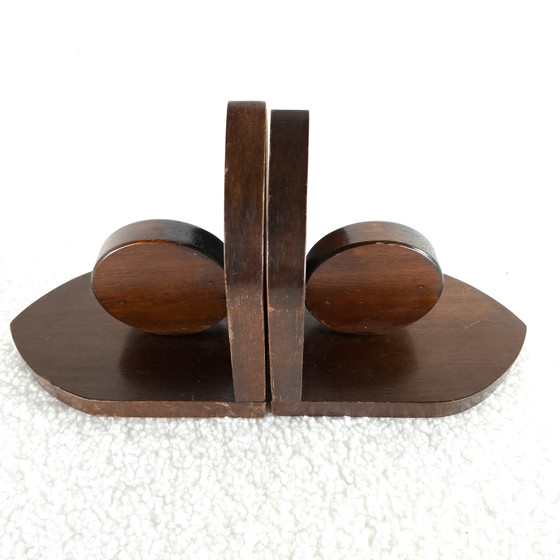 Image 1 of Set houten art deco boekensteunen jaren 30/40