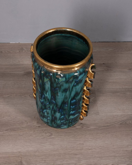 Grande vaso in ceramica decorato, stile vintage anni '50, design italiano. – Vasi (photo 6 of 12)