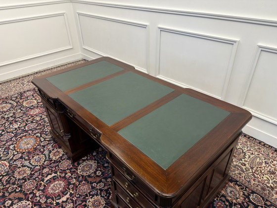 Scrivania classica inglese Partnerdesk – Scrivanie, Leather, Wood (photo 17 of 19)